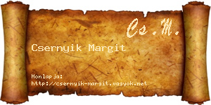 Csernyik Margit névjegykártya